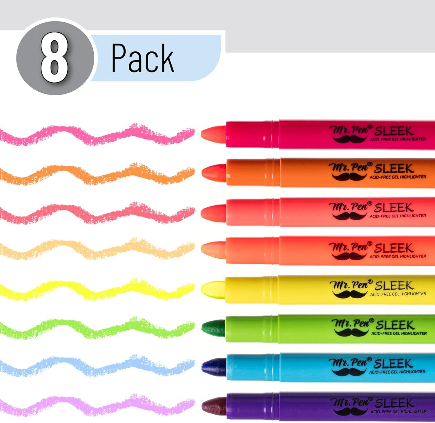 imageMr Pen Gel Highlighters 8 Pack Morandi Colors No Bleed Bible MarkersVibrant Colors 1