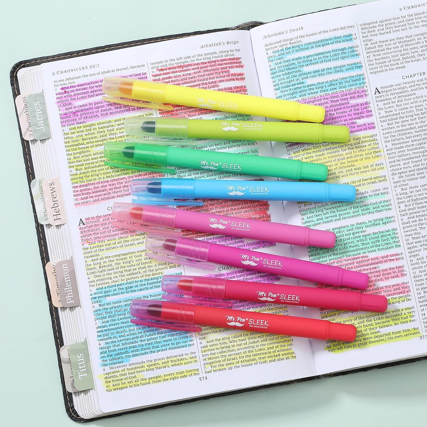 imageMr Pen Gel Highlighters 8 Pack Morandi Colors No Bleed Bible MarkersVibrant Colors 2