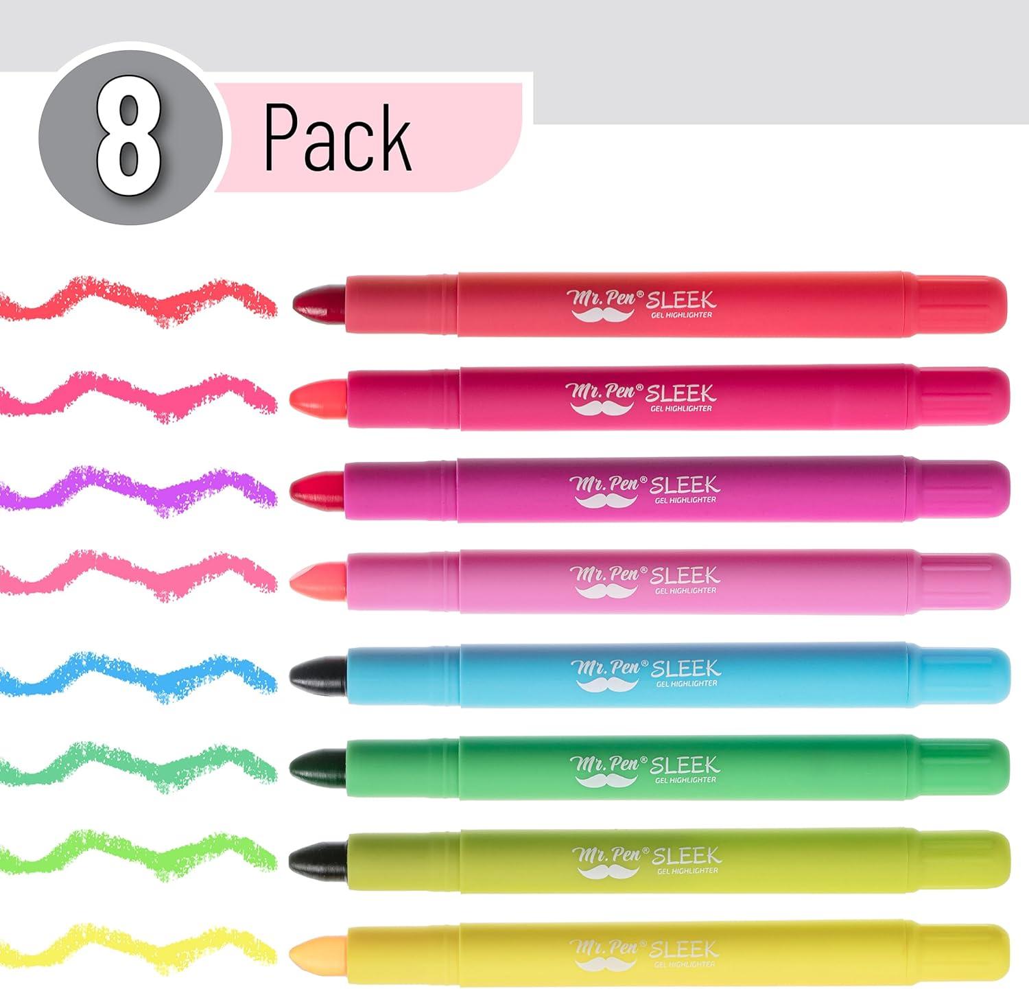 imageMr Pen Gel Highlighters 8 Pack Morandi Colors No Bleed Bible MarkersVibrant Colors 2