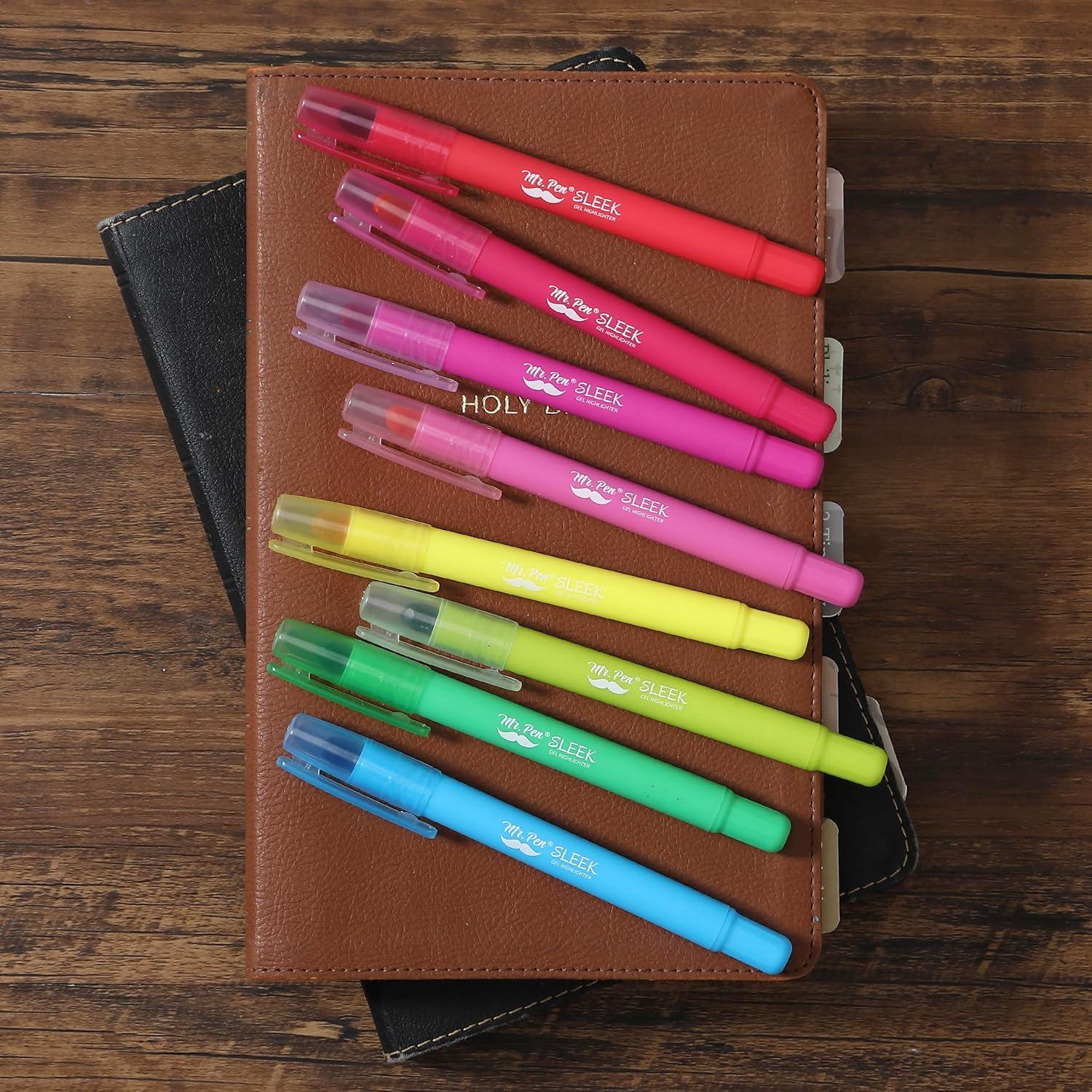 imageMr Pen Gel Highlighters 8 Pack Morandi Colors No Bleed Bible MarkersVibrant Colors 2