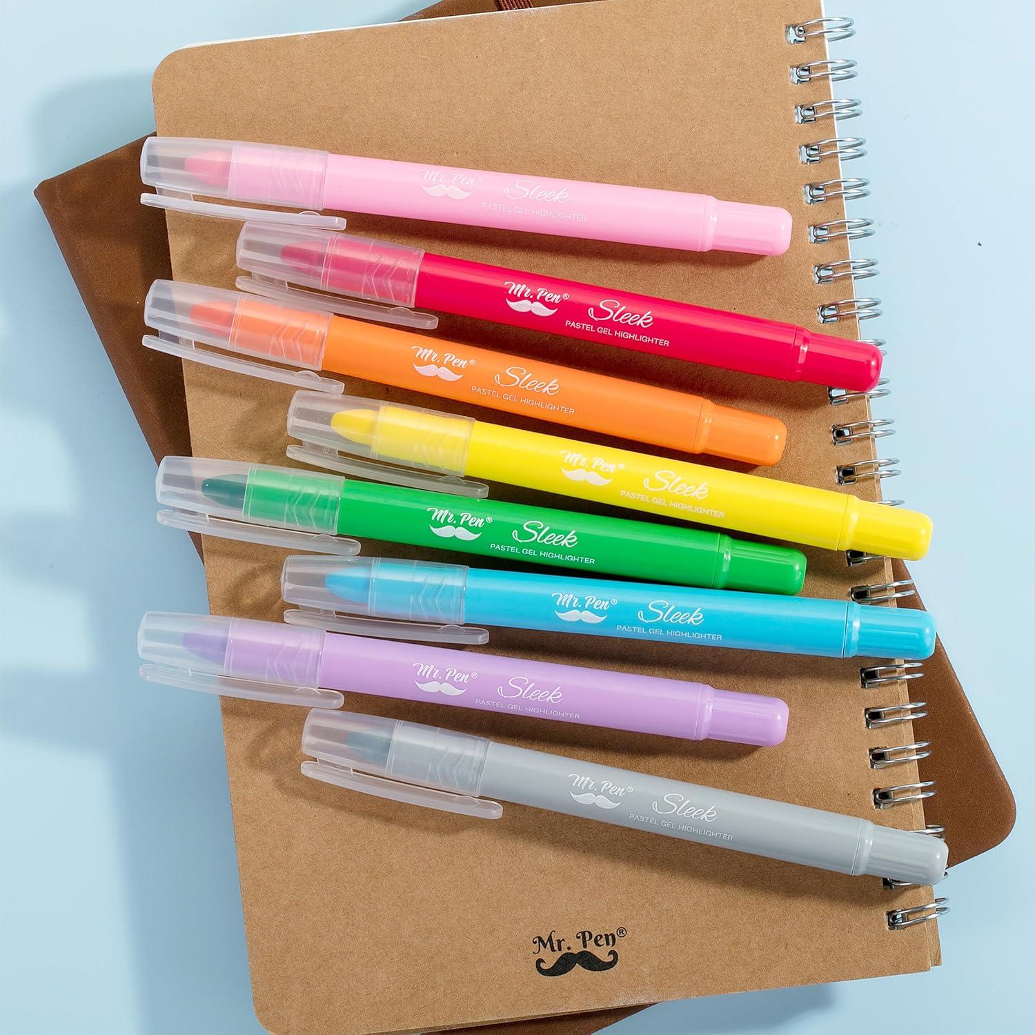imageMr Pen Gel Highlighters 8 Pack Morandi Colors No Bleed Bible MarkersVibrant Colors