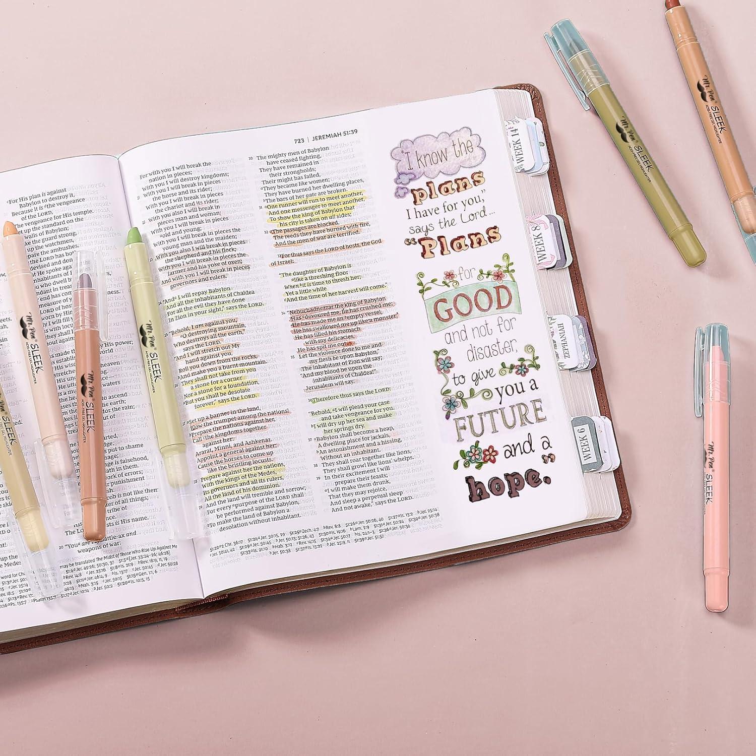imageMr Pen Gel Highlighters 8 Pack Morandi Colors No Bleed Bible MarkersVintage Colors
