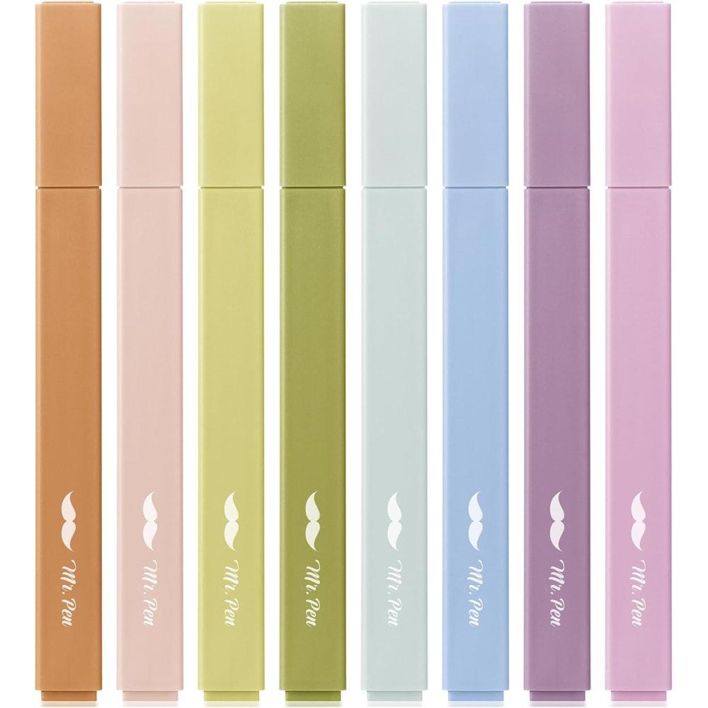imageMr Pen Aesthetic Highlighters 12pcs Chisel Tip Vibrant Colors Fluorescent Highlighters Assorted Colors Bible Highlighters and Pens No Bleed Cute Highlighters No Bleed Highlighters for BibleVerdant Earth
