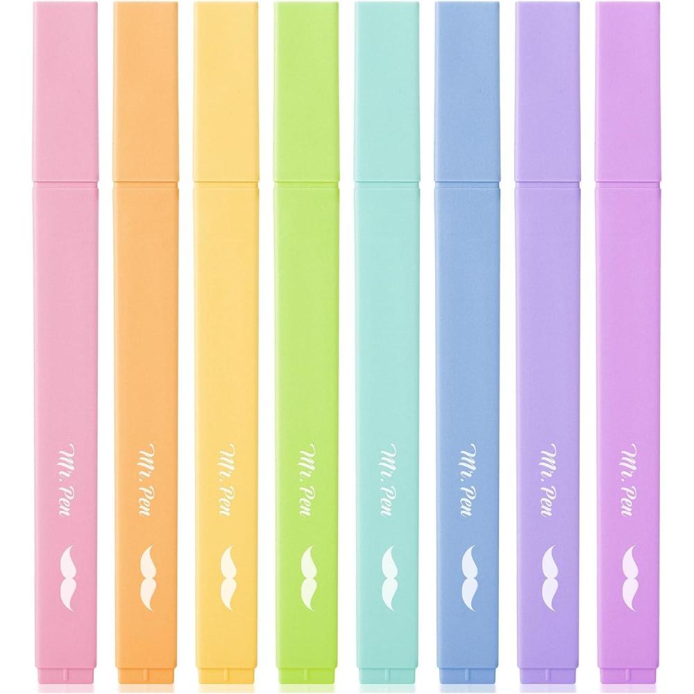 imageMr Pen Aesthetic Highlighters 12pcs Chisel Tip Vibrant Colors Fluorescent Highlighters Assorted Colors Bible Highlighters and Pens No Bleed Cute Highlighters No Bleed Highlighters for BiblePastel Candy Colors