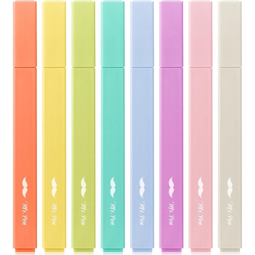 imageMr Pen Aesthetic Highlighters 12pcs Chisel Tip Vibrant Colors Fluorescent Highlighters Assorted Colors Bible Highlighters and Pens No Bleed Cute Highlighters No Bleed Highlighters for BibleRetro Colors