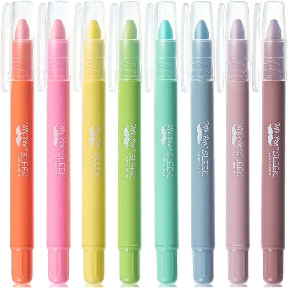 imageMr Pen Gel Highlighters 8 Pack Morandi Colors No Bleed Bible MarkersCandy Colors