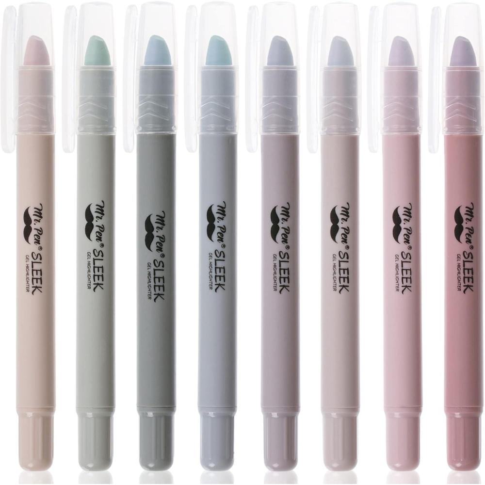 imageMr Pen Gel Highlighters 8 Pack Morandi Colors No Bleed Bible MarkersDusty Colors