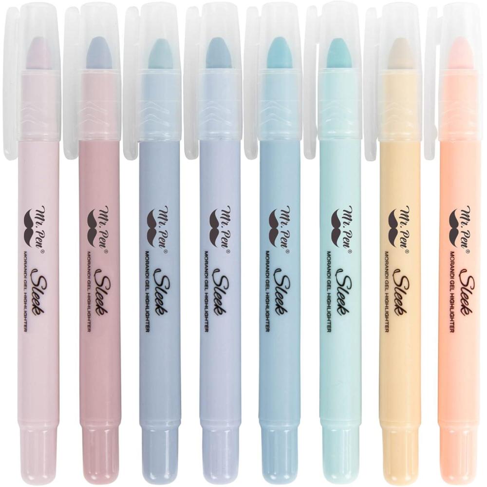 imageMr Pen Gel Highlighters 8 Pack Morandi Colors No Bleed Bible MarkersMorandi Colors 2