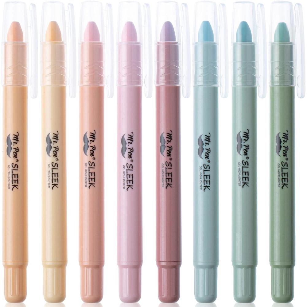 imageMr Pen Gel Highlighters 8 Pack Morandi Colors No Bleed Bible MarkersPastel Colors 2