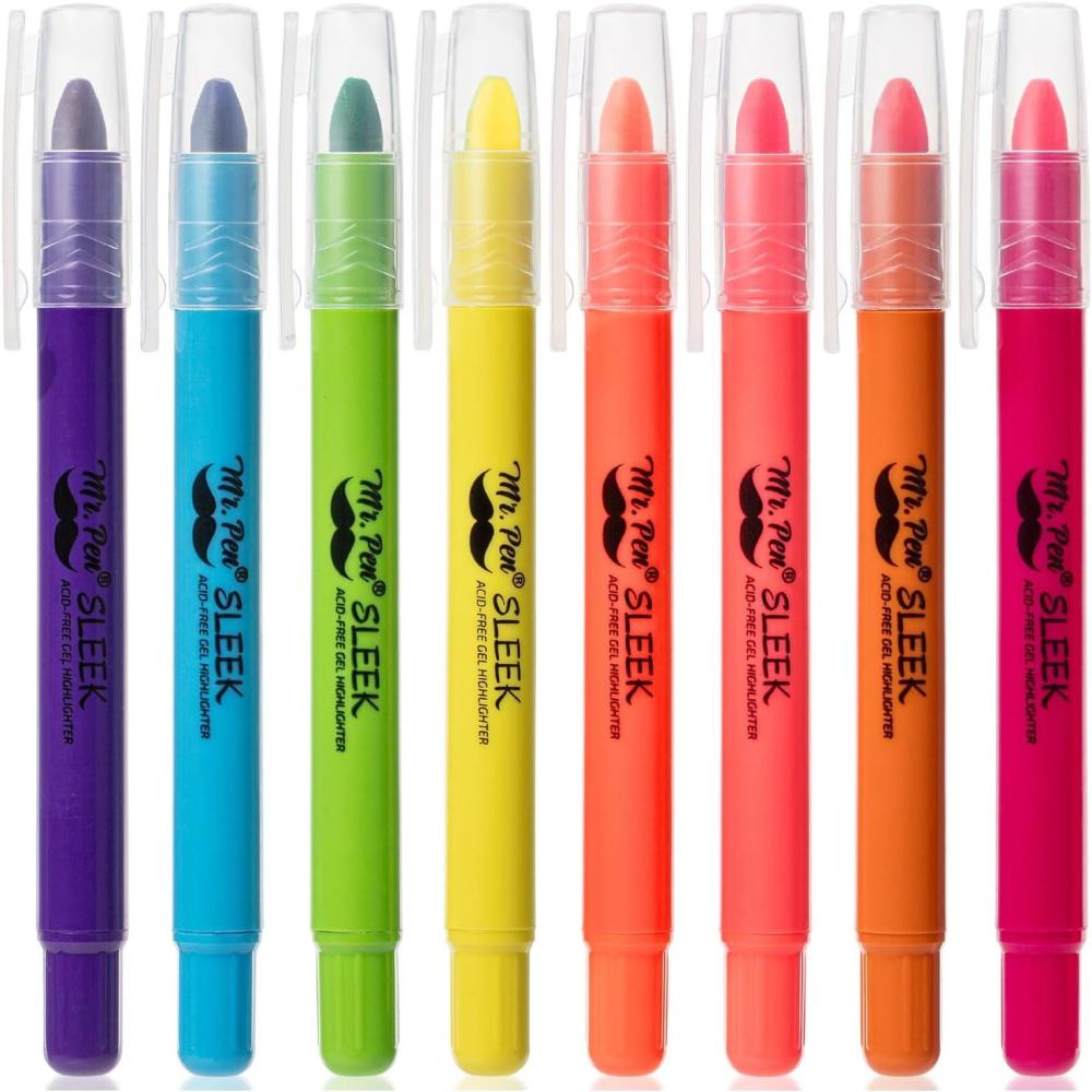 imageMr Pen Gel Highlighters 8 Pack Morandi Colors No Bleed Bible MarkersVibrant Colors 1