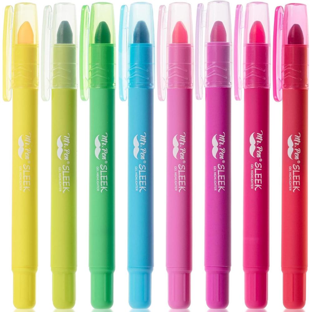 imageMr Pen Gel Highlighters 8 Pack Morandi Colors No Bleed Bible MarkersVibrant Colors 2