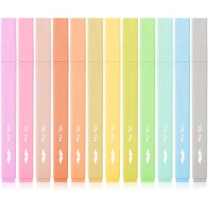 imageMr Pen Aesthetic Highlighters 12pcs Chisel Tip Vibrant Colors Fluorescent Highlighters Assorted Colors Bible Highlighters and Pens No Bleed Cute Highlighters No Bleed Highlighters for BibleMacaron Colors