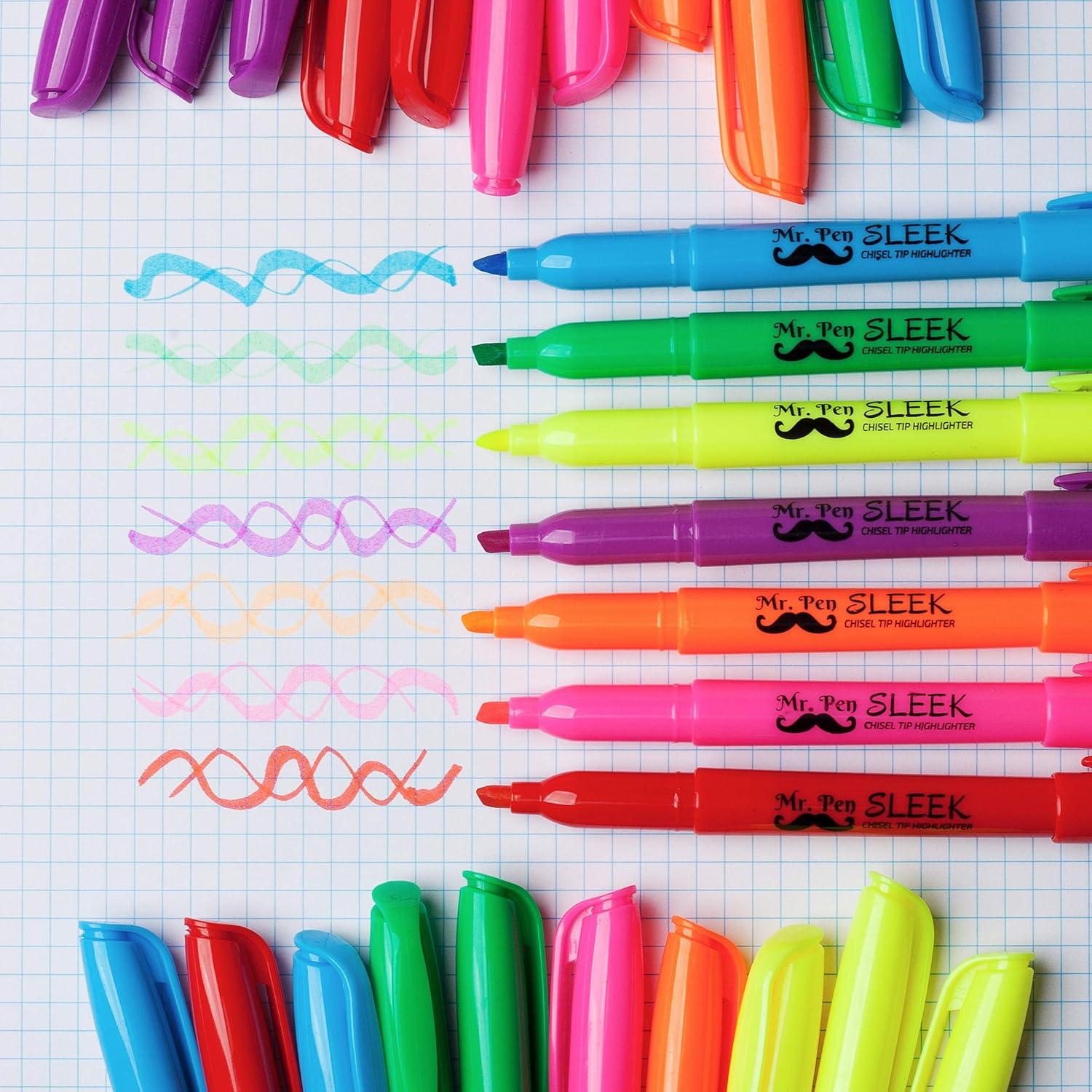 imageMr Pen Highlighters Assorted Colors Pack of 28 Fluorescent HighlightersBright