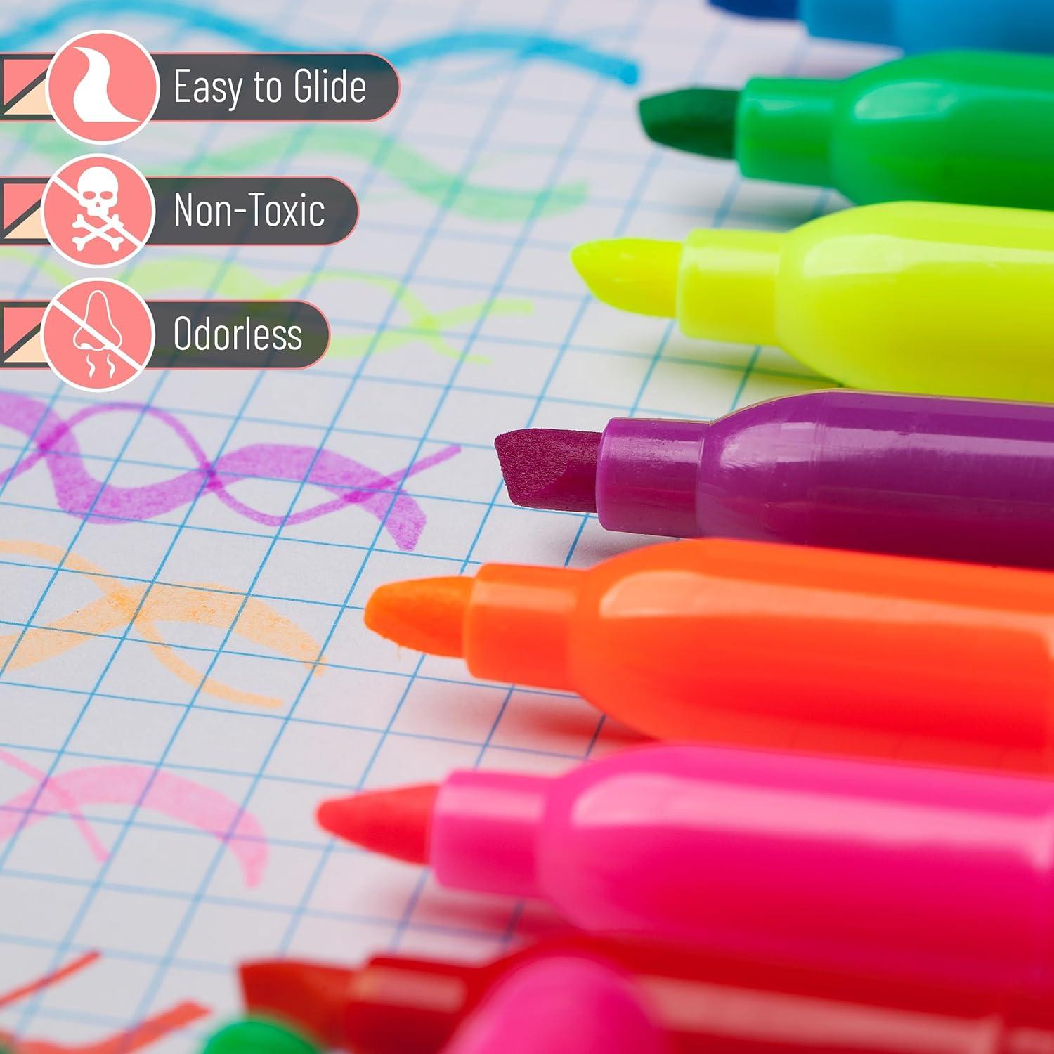 imageMr Pen Highlighters Assorted Colors Pack of 28 Fluorescent HighlightersBright