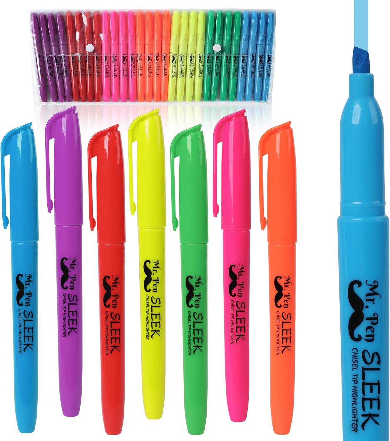 imageMr Pen Highlighters Assorted Colors Pack of 28 Fluorescent HighlightersBright