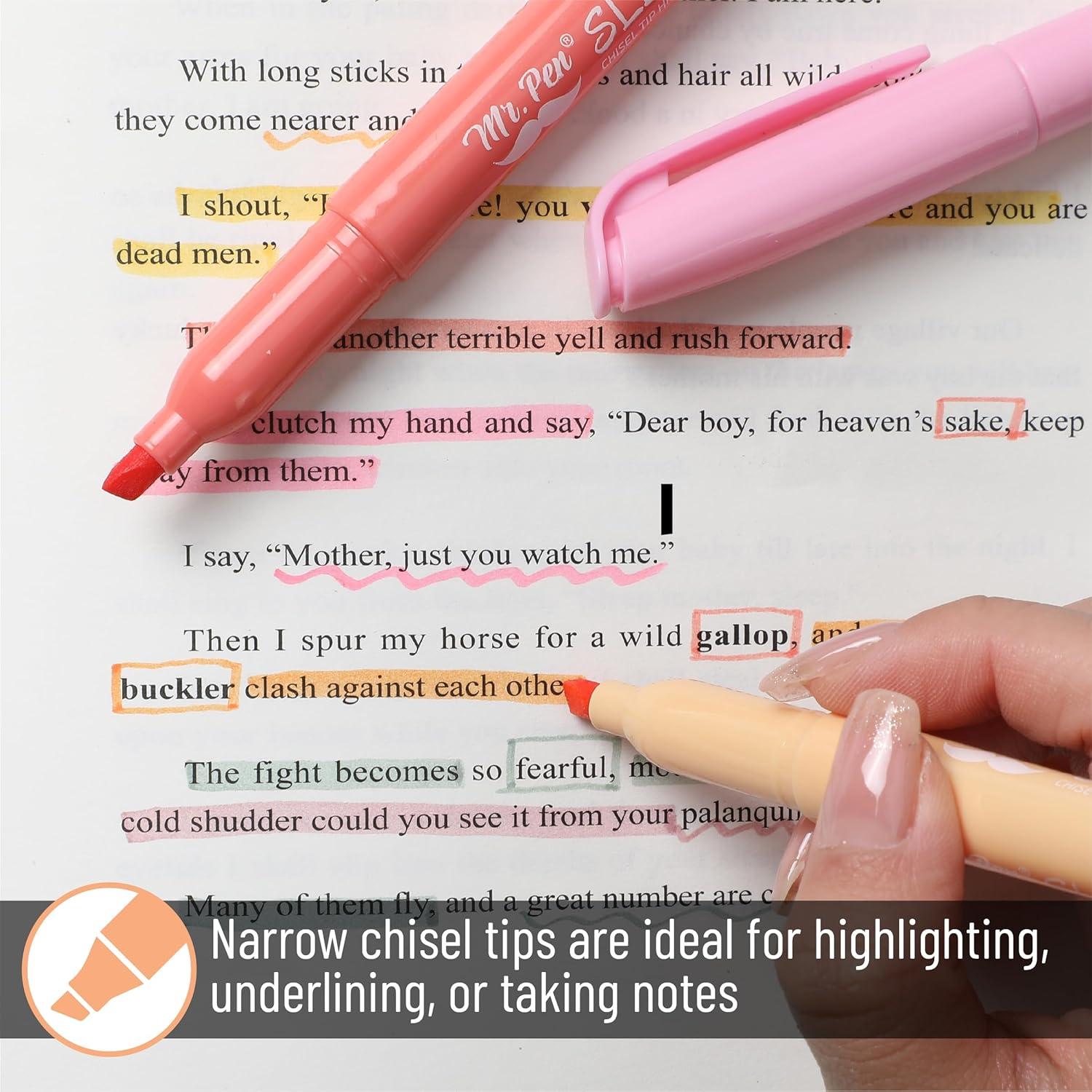 imageMr Pen Highlighters Assorted Colors Pack of 28 Fluorescent HighlightersPastel