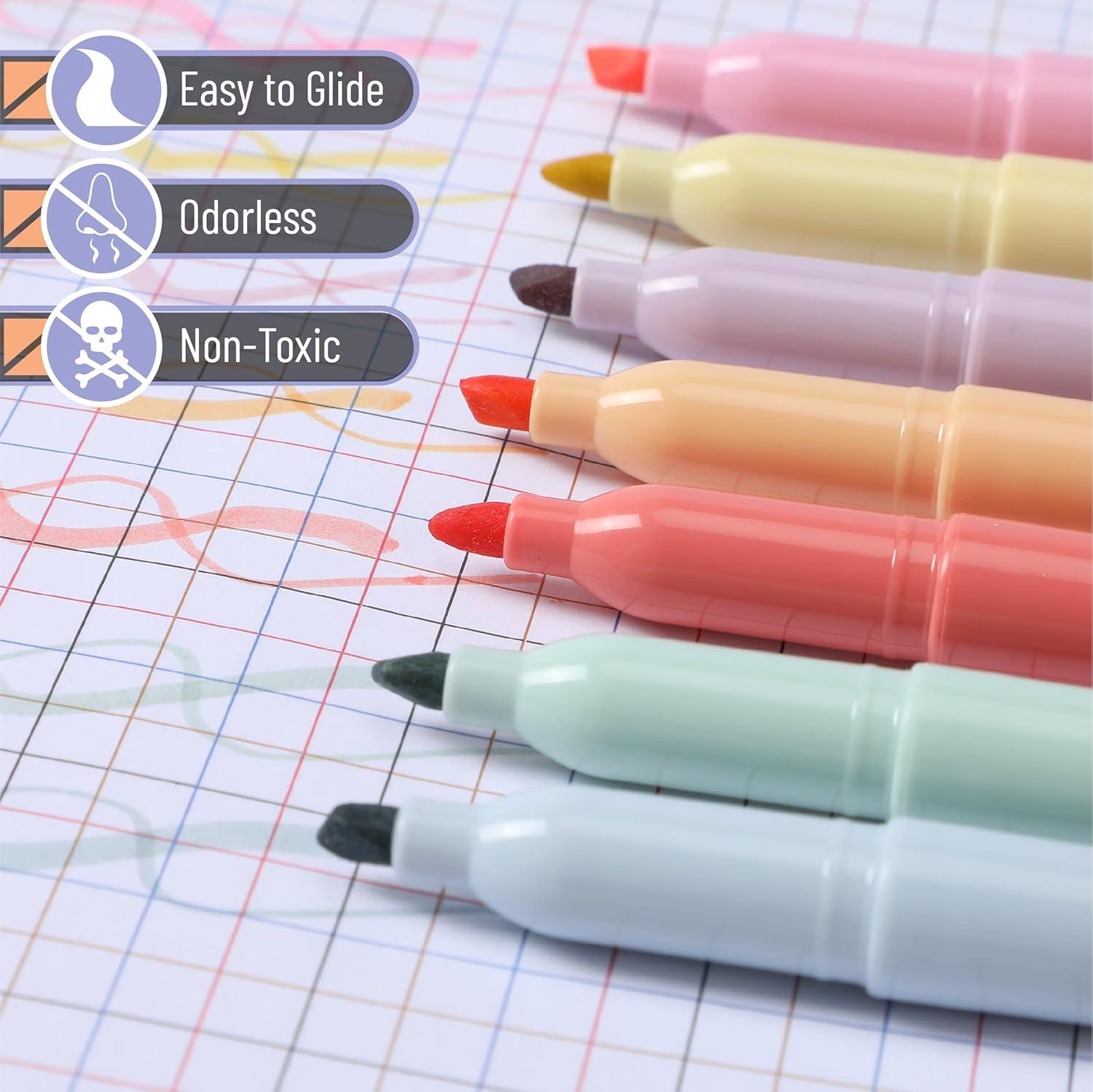 imageMr Pen Highlighters Assorted Colors Pack of 28 Fluorescent HighlightersPastel