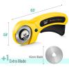 imageMr Pen 45mm Rotary Cutter with 1 Extra Blade Ergonomic Handle Rotary Cutter for Fabric Fabric Cutter Fabric Cutter Wheel Fabric Rotary Cutter Rotary Cutting Tool Rotary Fabric CutterYellow