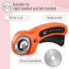 imageMr Pen 45mm Rotary Cutter with 1 Extra Blade Ergonomic Handle Rotary Cutter for Fabric Fabric Cutter Fabric Cutter Wheel Fabric Rotary Cutter Rotary Cutting Tool Rotary Fabric CutterOrange