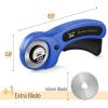 imageMr Pen 45mm Rotary Cutter with 1 Extra Blade Ergonomic Handle Rotary Cutter for Fabric Fabric Cutter Fabric Cutter Wheel Fabric Rotary Cutter Rotary Cutting Tool Rotary Fabric CutterBlue