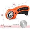 imageMr Pen 45mm Rotary Cutter with 1 Extra Blade Ergonomic Handle Rotary Cutter for Fabric Fabric Cutter Fabric Cutter Wheel Fabric Rotary Cutter Rotary Cutting Tool Rotary Fabric CutterOrange