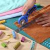 imageMr Pen 45mm Rotary Cutter with 1 Extra Blade Ergonomic Handle Rotary Cutter for Fabric Fabric Cutter Fabric Cutter Wheel Fabric Rotary Cutter Rotary Cutting Tool Rotary Fabric CutterBlue