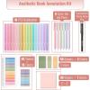 imageMr Pen Aesthetic Book Annotation Kit Aesthetic Highlighters and Gel Pens Transparent Sticky Notes Transparent Sticky Tabs for Books No Bleed Highlighters for Bible Pages No Bleed