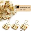 imageMr Pen Binder Clips Small Binder Clips 50Pack 075 in Black Small Clips Paper Binder Clips Binder Clips Small SizeSmall Paper Clips Office Clips Micro Binder Clips Mini Binder ClipsC Gold