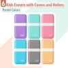 imageMr Pen Erasers  6 Pack of Pencil Erasers With Cover and Roller for Kids  Fun Cool School ErasersB Pastel Colors