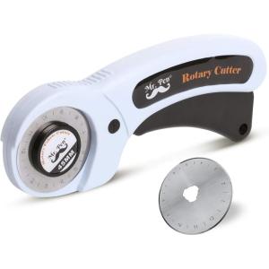 imageMr Pen 45mm Rotary Cutter with 1 Extra Blade Ergonomic Handle Rotary Cutter for Fabric Fabric Cutter Fabric Cutter Wheel Fabric Rotary Cutter Rotary Cutting Tool Rotary Fabric CutterLight Blue