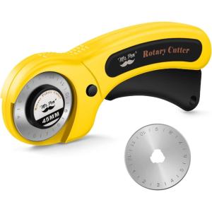 imageMr Pen 45mm Rotary Cutter with 1 Extra Blade Ergonomic Handle Rotary Cutter for Fabric Fabric Cutter Fabric Cutter Wheel Fabric Rotary Cutter Rotary Cutting Tool Rotary Fabric CutterYellow
