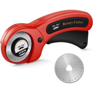 imageMr Pen 45mm Rotary Cutter with 1 Extra Blade Ergonomic Handle Rotary Cutter for Fabric Fabric Cutter Fabric Cutter Wheel Fabric Rotary Cutter Rotary Cutting Tool Rotary Fabric CutterRed