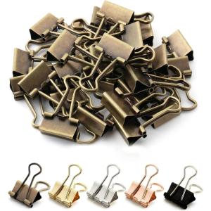 imageMr Pen Binder Clips Small Binder Clips 50Pack 075 in Black Small Clips Paper Binder Clips Binder Clips Small SizeSmall Paper Clips Office Clips Micro Binder Clips Mini Binder ClipsE Bronze