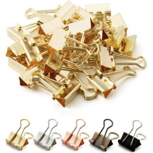 imageMr Pen Binder Clips Small Binder Clips 50Pack 075 in Black Small Clips Paper Binder Clips Binder Clips Small SizeSmall Paper Clips Office Clips Micro Binder Clips Mini Binder ClipsC Gold