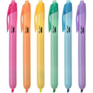 imageMr Pen Colorful Highlighters Set 6 Pack Assorted Colors Retractable Colored Bible MarkersBright