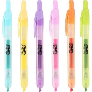 imageMr Pen Colorful Highlighters Set 6 Pack Assorted Colors Retractable Colored Bible MarkersPastel
