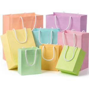 imageMr Pen Gift Bags Assorted Sizes 8 pcs SmallMediumLarge Pastel Paper Gift Bag with Handles Easter Bags for Gifts