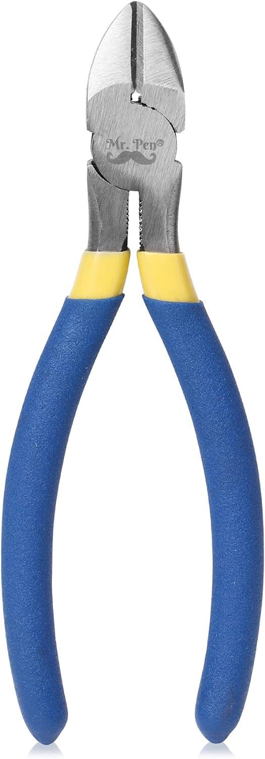 imageMr Pen  6 Inch Diagonal ampamp Flush Cutting Pliers with Side Wire ampamp Floral CuttersYellow  Springloaded