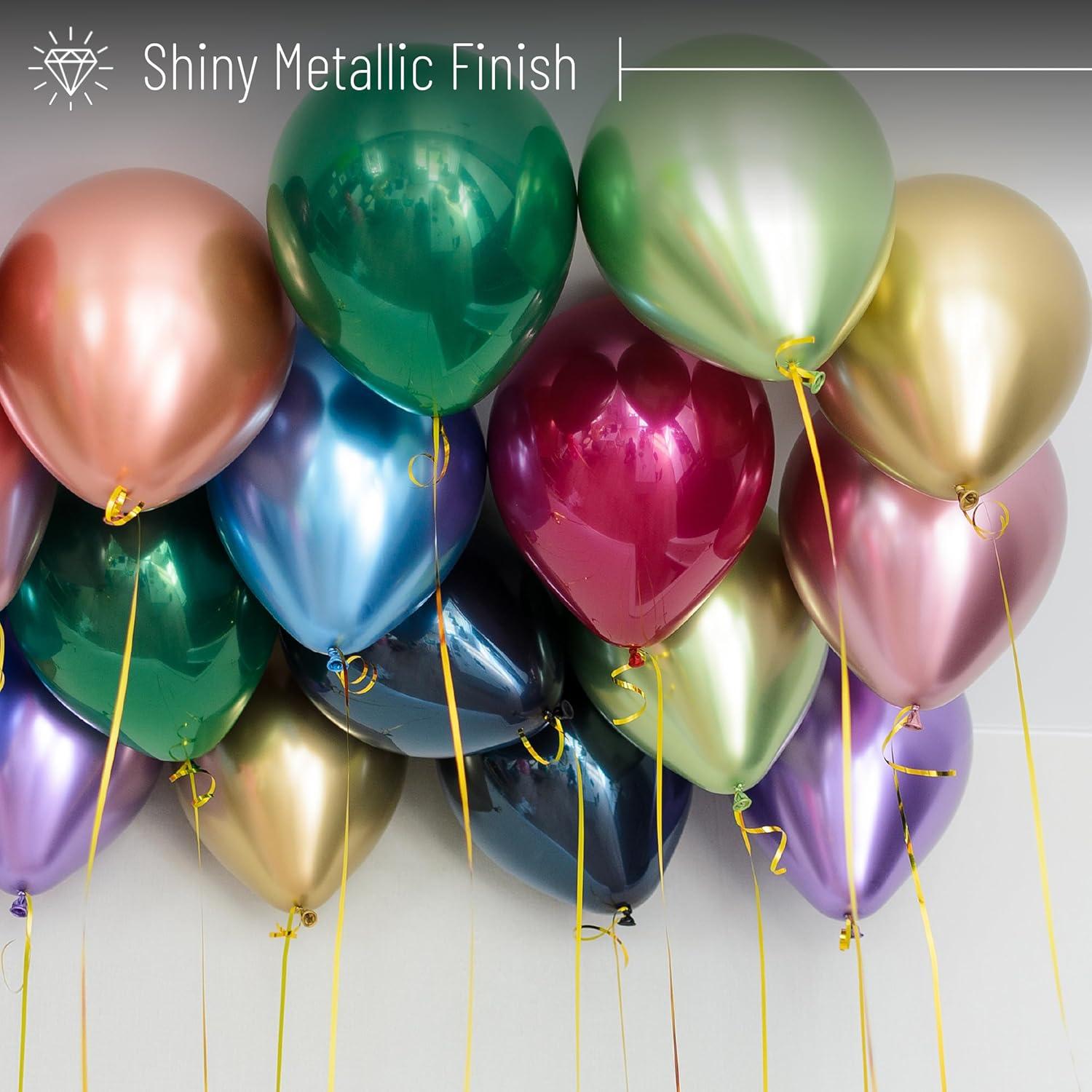 imageMr Pen Metallic Balloons 12 Inch 54 Pack Metallic Silver Balloons for Birthday PartyAssorted Metallic Colors