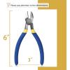 imageMr Pen  6 Inch Diagonal ampamp Flush Cutting Pliers with Side Wire ampamp Floral CuttersBlue