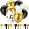 imageMr Pen Balloons 12 Inch 54 Pack Black White and Gold balloons Confetti for Birthday Party