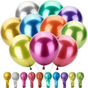 imageMr Pen Metallic Balloons 12 Inch 54 Pack Metallic Silver Balloons for Birthday PartyAssorted Metallic Colors