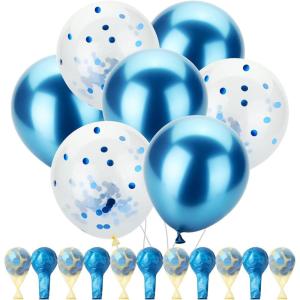 imageMr Pen Metallic Balloons 12 Inch 54 Pack Metallic Silver Balloons for Birthday PartyMetallic Blue  Confetti