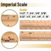 imageMr Pen Architectural Scale Ruler 12 Inch 2 Pack Wooden Architecture Ruler Scale Ruler for Blueprints Architect Ruler Imperial Scale Drafting Ruler Architect Ruler for Scale Drawing