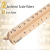 imageMr Pen Architectural Scale Ruler 12 Inch 2 Pack Wooden Architecture Ruler Scale Ruler for Blueprints Architect Ruler Imperial Scale Drafting Ruler Architect Ruler for Scale Drawing