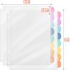 imageMr Pen Clear Sheet Protectors With 8 Tabs 2 Sets Plastic Dividers for 3 Ring Binder Insertable Index Page Divider Multicolor TabsCandy