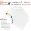 imageMr Pen Clear Sheet Protectors With 8 Tabs 2 Sets Plastic Dividers for 3 Ring Binder Insertable Index Page Divider Multicolor TabsCandy