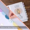 imageMr Pen Clear Sheet Protectors With 8 Tabs 2 Sets Plastic Dividers for 3 Ring Binder Insertable Index Page Divider Multicolor TabsCandy