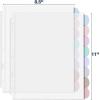 imageMr Pen Clear Sheet Protectors With 8 Tabs 2 Sets Plastic Dividers for 3 Ring Binder Insertable Index Page Divider Multicolor TabsMorandi