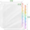 imageMr Pen Clear Sheet Protectors With 8 Tabs 2 Sets Plastic Dividers for 3 Ring Binder Insertable Index Page Divider Multicolor TabsPastel